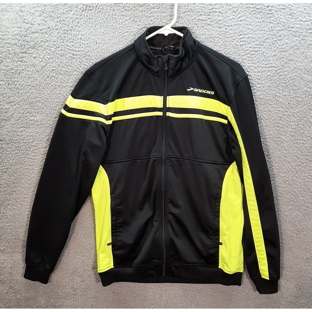 Brooks Jacket Womens Medium Black Yellow Running Jogging Outdoors Athleisure